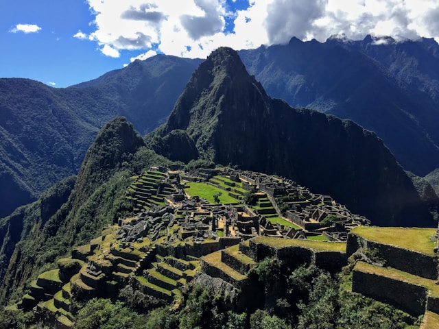 A photo of the landscape around Cuzco an old Inca city in Peru
